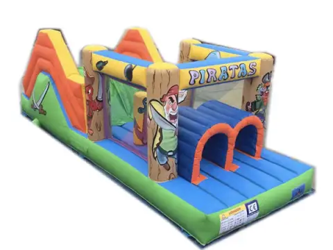 Castillo hinchable pista americana piratas mediana