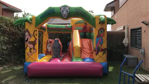 Castillo hinchable selva tropical