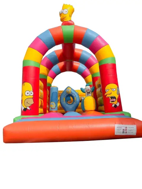 Castillo hinchable multicolor simpsons grande