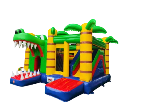 Castillo hinchable cocodrilo aventuras mediano