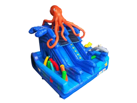 Castillo hinchable aventuras marinas pulpo grande