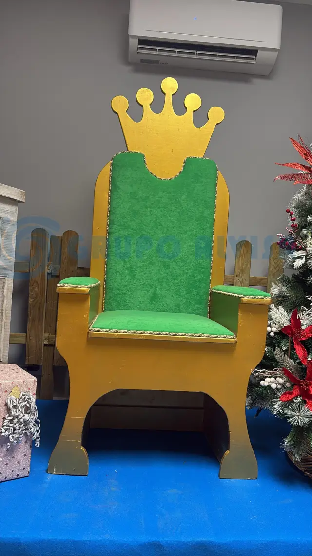 TRONO REAL (1) BAJO VERDE, alquiler de decoración de Navidad en Madrid