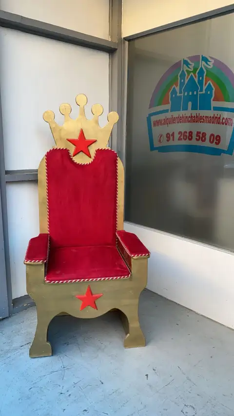 Trono real bajo rojo