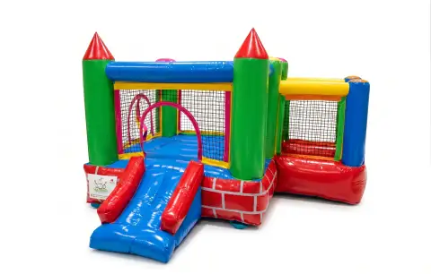 Castillo hinchable super happy verde