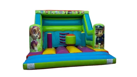 Castillo hinchable multicolor patrulla canina mediano